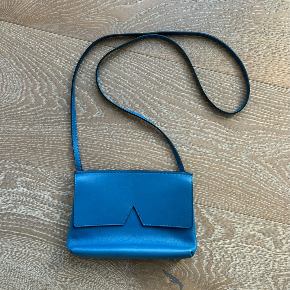 Vince Small Leather Crossbody Summer Bag, Blue
